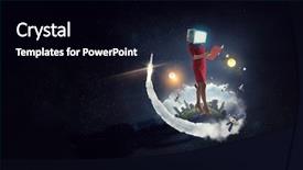  Presentation with vintage - Audience pleasing slide set consisting of efficient - vintage monitor headed woman business backdrop and a  colored foreground