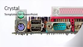  Presentation with aging - PPT theme featuring efficient using electricity - aging detail of the computer background and a white colored foreground