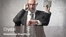  Presentation with busy - Theme featuring efficient workers - busy businessman with four arms background and a gray colored foreground