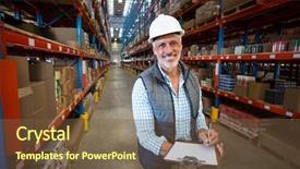  Presentation with smiling kids at summer camp - Theme having efficient workers - smiling worker looking at camera background and a tawny brown colored foreground