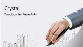  Presentation with hand drawn brush stroke design - Beautiful slides featuring effiel - close up of businesswoman hand backdrop and a white colored foreground