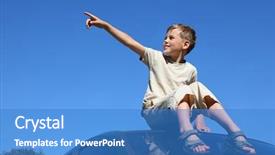  Presentation with police car flashing roof lights - Cool new PPT layouts with effluent - boy sits on roof backdrop and a teal colored foreground