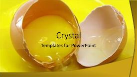  Presentation with broken egg - Presentation having effluent - broken egg with yolk background and a  colored foreground