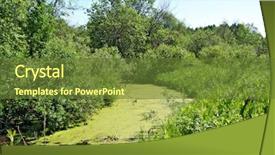  Presentation with acadian wood - PPT theme with effluent - small lake in wood background and a tawny brown colored foreground
