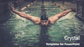  Presentation with effort - Presentation theme enhanced with effort - man swims using breaststroke technique background and a dark gray colored foreground