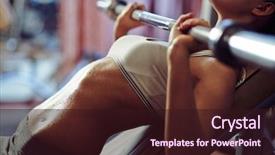  Presentation with lifting weights - Colorful theme enhanced with effort - woman lifting weights in gym backdrop and a wine colored foreground