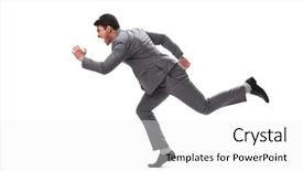  Presentation with way forward agriculture - Colorful theme enhanced with effort - young businessman running forward isolated backdrop and a white colored foreground