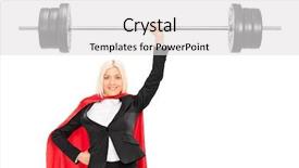  Presentation with barbell - Slides enhanced with effortless - female superhero lifting a barbell background and a light gray colored foreground