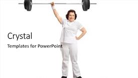  Presentation with exercise mat - Colorful slide set enhanced with effortless - full length portrait backdrop and a white colored foreground