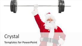 Presentation with barbell - Presentation design with effortless - smiling santa holding a heavy background and a  colored foreground