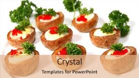  Presentation with quail - Presentation theme enhanced with plate of quails' eggs background and a  colored foreground