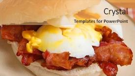  Presentation with bacon - PPT theme with egg and bacon breakfast roll background and a yellow colored foreground