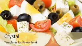  Presentation with feta cheese - Cool new presentation design with egg and feta cheese salad backdrop and a blonde colored foreground