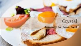  Presentation with classical - Presentation theme enhanced with egg and fries - classical english breakfast with egg and fries background and a yellow colored foreground