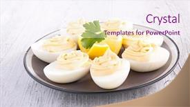  Presentation with mayonnaise - Presentation theme with egg and mayonnaise background and a sky blue colored foreground