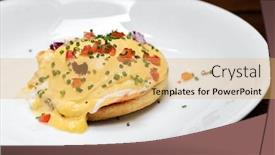  Presentation with international food - Presentation theme featuring egg-benedict-poached-egg-royal background and a yellow colored foreground
