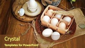  Presentation with food chicken - Beautiful slide set featuring egg box on old backdrop and a tawny brown colored foreground