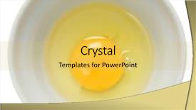  Presentation with broken egg - Cool new PPT layouts with egg broken into a bowl and seen from above over a white background backdrop and a yellow colored foreground