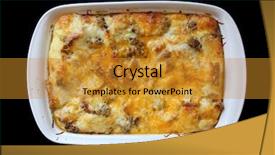  Presentation with egg dishes - Presentation theme with egg casserole sausage and egg background and a gold colored foreground