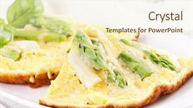  Presentation with asparagus - PPT theme featuring egg dishes - omelet with asparagus background and a cream colored foreground
