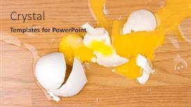 Presentation with broken egg - Colorful PPT layouts enhanced with egg-dropped-on-the-floor backdrop and a yellow colored foreground