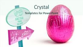  Presentation with black church easter - Audience pleasing PPT layouts consisting of egg hunt sign against pink backdrop and a cool aqua colored foreground