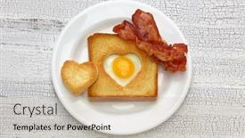  Presentation with egg - PPT theme featuring egg-in-a-hole background and a soft green colored foreground