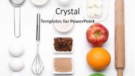  Presentation with flat - Amazing slide set having egg powder - cake ingredients on white table backdrop and a white colored foreground