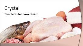  Presentation with milk dairy products - Colorful PPT theme enhanced with fresh meat and dairy products backdrop and a white colored foreground