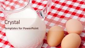  Presentation with picnic - Cool new slide deck with milk meat egg fish - nature products on picnic tablecloth backdrop and a lemonade colored foreground