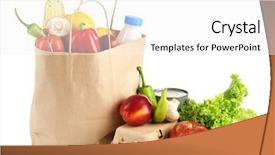  Presentation with paper bag - Slide set featuring canned mushroom - paper bag with food isolated background and a white colored foreground