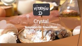  Presentation with food fish - Amazing PPT theme having egg milk liver fish - food high in vitamin d backdrop and a coral colored foreground