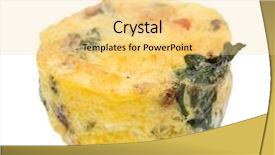  Presentation with white cheese - Presentation design with egg muffin with spinach bacon background and a blonde colored foreground