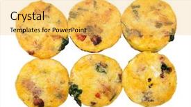  Presentation with baked puff pastry bacon - Beautiful slide set featuring egg muffins with spinach bacon backdrop and a  colored foreground