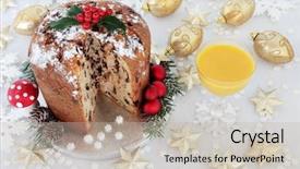  Presentation with gold egg - Slide deck consisting of egg nog and gold background and a mint green colored foreground