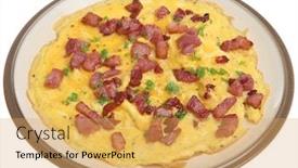  Presentation with bacon - Colorful theme enhanced with egg omelet with italian pancetta bacon backdrop and a yellow colored foreground
