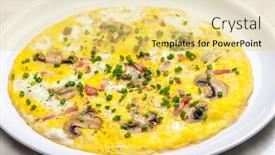  Presentation with bacon - PPT theme enhanced with egg-omelette-with-mushrooms background and a yellow colored foreground
