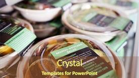  Presentation with coffee shop - Amazing slides having egg packaging - healthy takeaway salads on display backdrop and a tawny brown colored foreground