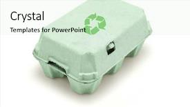  Presentation with recycle - Presentation theme enhanced with egg paper carton with recycle background and a soft green colored foreground