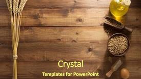  Presentation with bakery - Audience pleasing PPT layouts consisting of egg powder - bakery products on wooden background backdrop and a tawny brown colored foreground