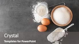  Presentation with flour - Beautiful PPT layouts featuring egg powder - composition with flour on gray backdrop and a gray colored foreground