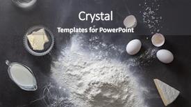  Presentation with dough - Colorful PPT theme enhanced with egg powder - dough on black table backdrop and a dark gray colored foreground