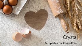  Presentation with basic - Amazing PPT theme having egg powder - heart of flour backdrop and a soft green colored foreground