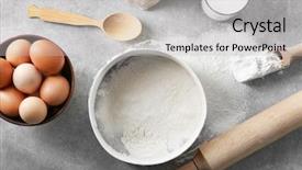  Presentation with dough - Slides featuring egg powder - set of ingredients for dough background and a  colored foreground