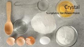  Presentation with dough - Amazing PPT theme having egg powder - set of products for making backdrop and a coral colored foreground
