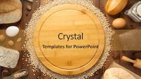  Presentation with grains - Cool new slides with egg powder - wheat grains and bakery ingredients backdrop and a yellow colored foreground