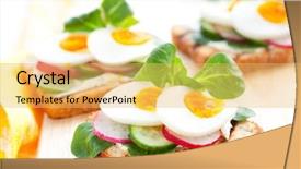  Presentation with fresh toast sandwiches egg - Slides consisting of egg radish cucumber and soft background and a yellow colored foreground
