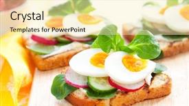  Presentation with fresh toast sandwiches egg - Presentation theme enhanced with log truck delivers a load of logs to the log yard at a lumber processing mill that specializes in small logs background and a coral colored foreground