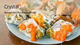  Presentation with steam generator abstract art red - PPT theme having egg red crab gourmet seafood background and a  colored foreground