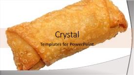  Presentation with clipping - Colorful presentation theme enhanced with isolated eggroll with clipping path over white backdrop and a gold colored foreground